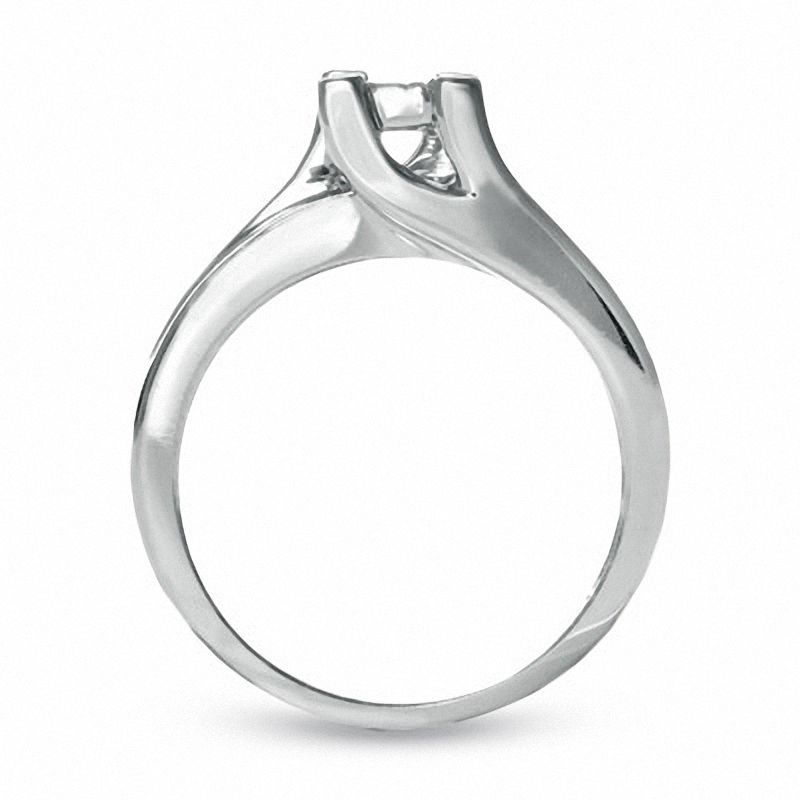 Main Image 2 of 1.00 CT. T.W. Princess-Cut Quad Diamond Engagement Ring in 14K White Gold