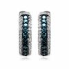 0.25 CT. T.W. Enhanced Blue and White Diamond Hoop Earrings in Sterling Silver