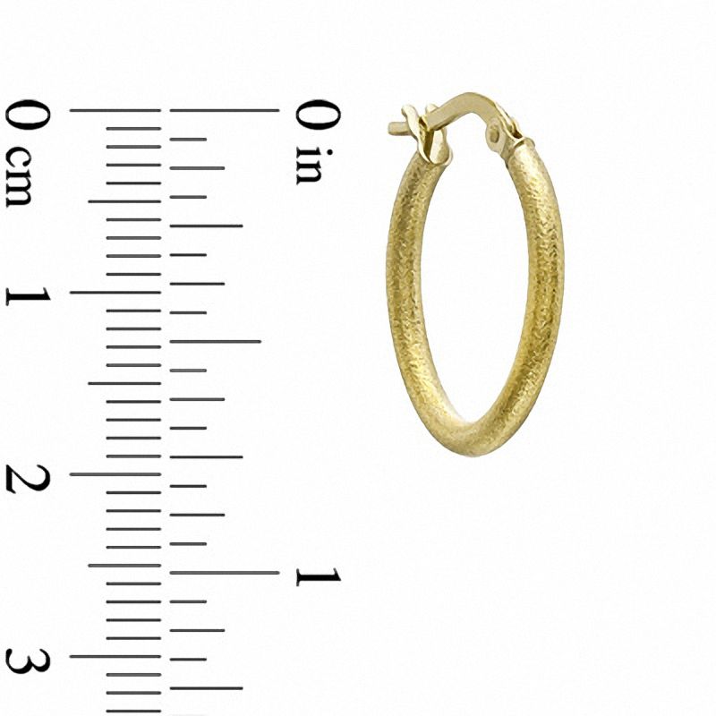 Main Image 2 of 15mm Hammered Hoop Earrings in 10K Gold