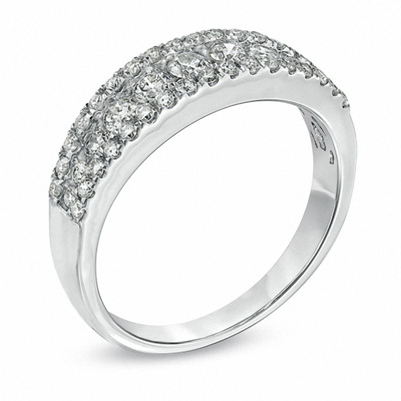 Main Image 2 of 0.75 CT. T.W. Diamond Anniversary Three Row Band in 10K White Gold