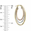 Thumbnail Image 2 of Triple Hoop Earrings in 10K Tri-Tone Gold