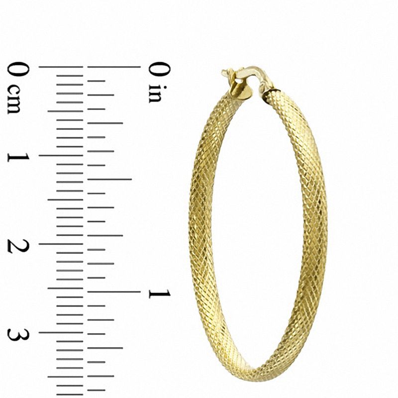 30mm Mesh Hoop Earrings in 10K Gold