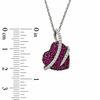 Lab-Created Ruby and White Sapphire Heart Pendant in Sterling Silver