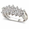 Thumbnail Image 1 of 1.00 CT. T.W. Diamond Cluster Double Row Anniversary Ring in 10K White Gold