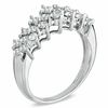 Thumbnail Image 2 of 1.00 CT. T.W. Diamond Cluster Double Row Anniversary Ring in 10K White Gold