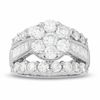 4.00 CT. T.W. Diamond Cluster Split Shank Engagement Ring in 14K White Gold