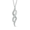 Thumbnail Image 1 of 0.20 CT. T.W. Diamond Double Flame Pendant in Sterling Silver