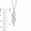 Thumbnail Image 2 of 0.20 CT. T.W. Diamond Double Flame Pendant in Sterling Silver