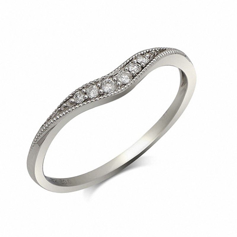 Diamond Accent Anniversary Band in 14K White Gold