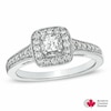 Thumbnail Image 0 of 0.50 CT. T.W. Certified Canadian Princess-Cut Diamond Frame Ring in 14K White Gold (I/I1)