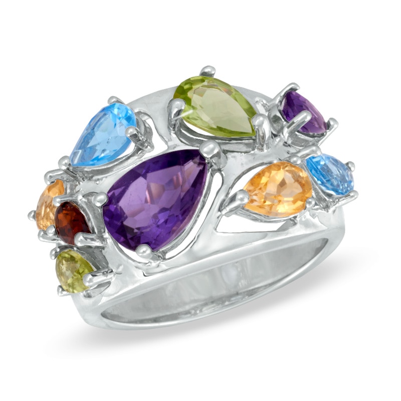 Multi-Gemstone Ring in Sterling Silver