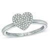 Thumbnail Image 0 of 0.14 CT. T.W. Diamond Cluster Heart Ring in 10K White Gold