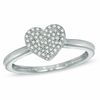 Thumbnail Image 1 of 0.14 CT. T.W. Diamond Cluster Heart Ring in 10K White Gold