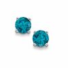 Thumbnail Image 1 of 0.50 CT. T.W. Enhanced Blue Diamond Solitaire Stud Earrings in 10K White Gold