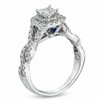 Thumbnail Image 2 of Vera Wang Love Collection 1.00 CT. T.W. Princess-Cut Diamond Double Frame Twist Engagement Ring in 14K White Gold