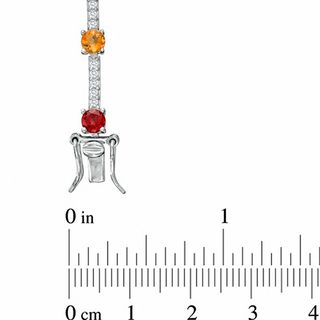 Multi Semi-Precious Gemstone and Lab-Created White Sapphire Bracelet in Sterling Silver - 7.25"