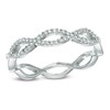 0.16 CT. T.W. Diamond Twisted Ring in 10K White Gold