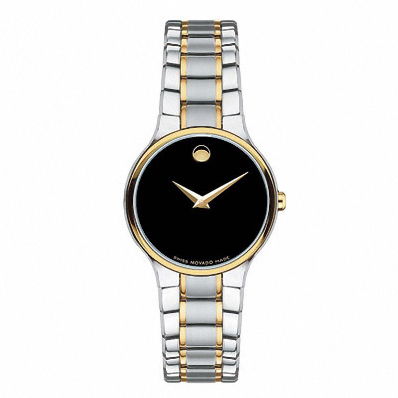 Ladies Movado Serio Two Tone Stainless Steel Watch with Black