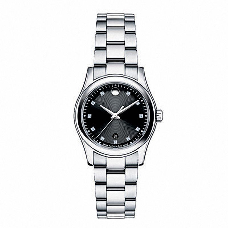 Main Image 1 of Ladies' Movado Sportive Diamond Accent Watch with Black Dial (Model: 0606497)