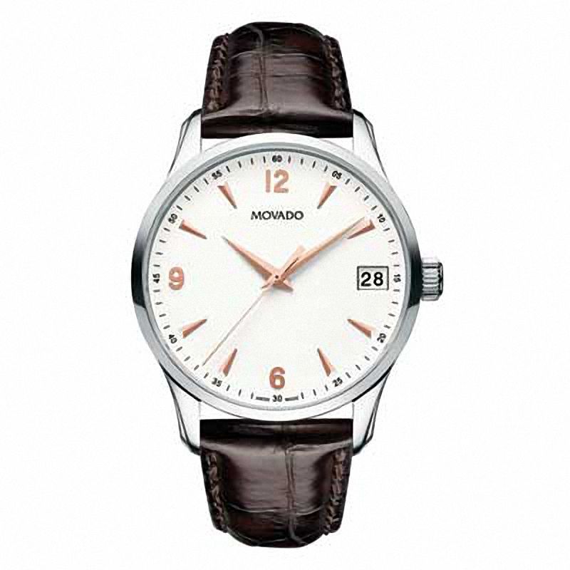Men's Movado Circa Watch with White Dial (Model: 0606570)