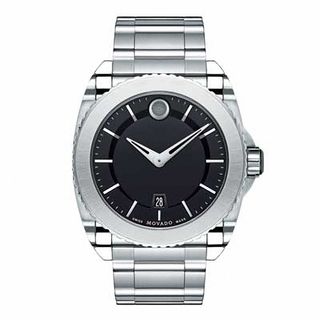 Men's Movado Master Watch with Black Dial (Model: 0606550)