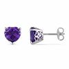 Thumbnail Image 1 of 8.0mm Heart-Shaped Amethyst Solitaire Stud Earrings in Sterling Silver