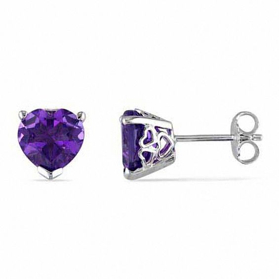 Amethyst Self-Love Post Earrings Heart