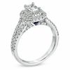 Vera Wang Love Collection 1.29 CT. T.W. Emerald-Cut Diamond Split Shank Frame Engagement Ring in 14K White Gold