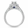 Vera Wang Love Collection 1.29 CT. T.W. Emerald-Cut Diamond Split Shank Frame Engagement Ring in 14K White Gold