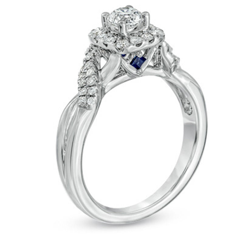 Vera Wang Love Collection 0.75 CT. T.W. Diamond Frame Twist Engagement Ring 14K White Gold