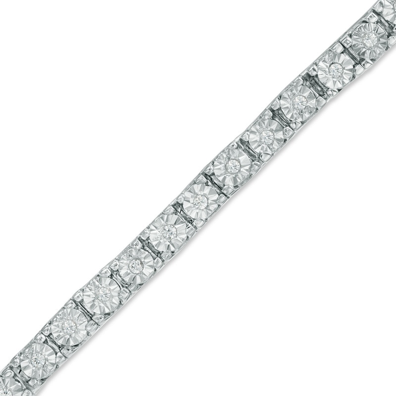 0.25 CT. T.W. Diamond Tennis Bracelet in Sterling Silver - 7.25"