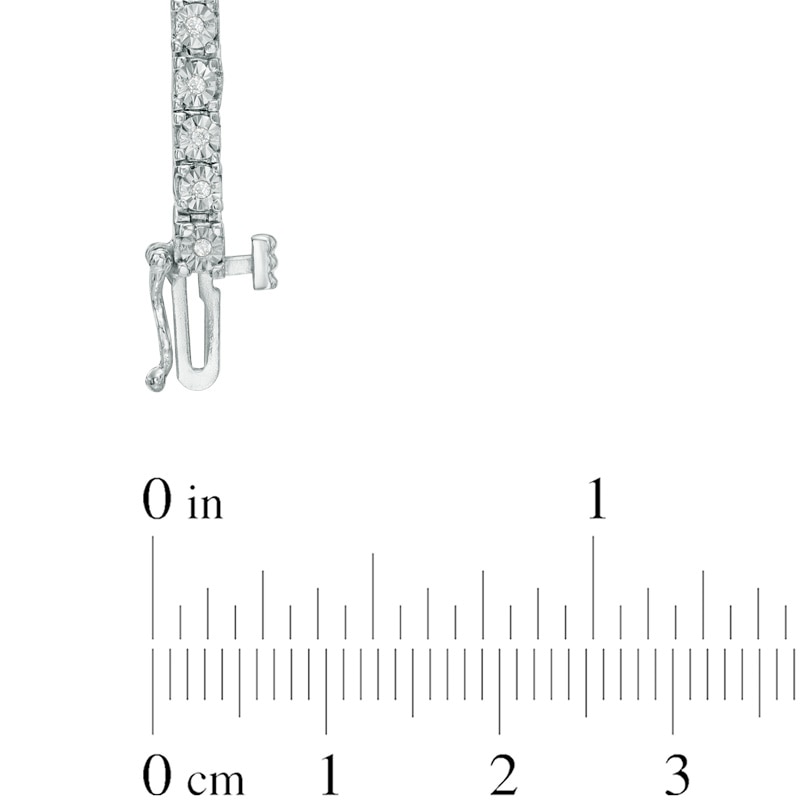 Main Image 2 of 0.25 CT. T.W. Diamond Tennis Bracelet in Sterling Silver - 7.25"