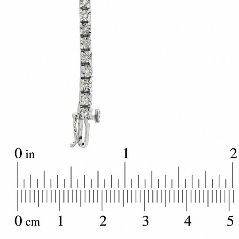 Main Image 3 of 0.25 CT. T.W. Diamond Tennis Bracelet in Sterling Silver - 7.25"