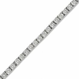 0.50 CT. T.W. Diamond Tennis Bracelet in Sterling Silver - 7.25"