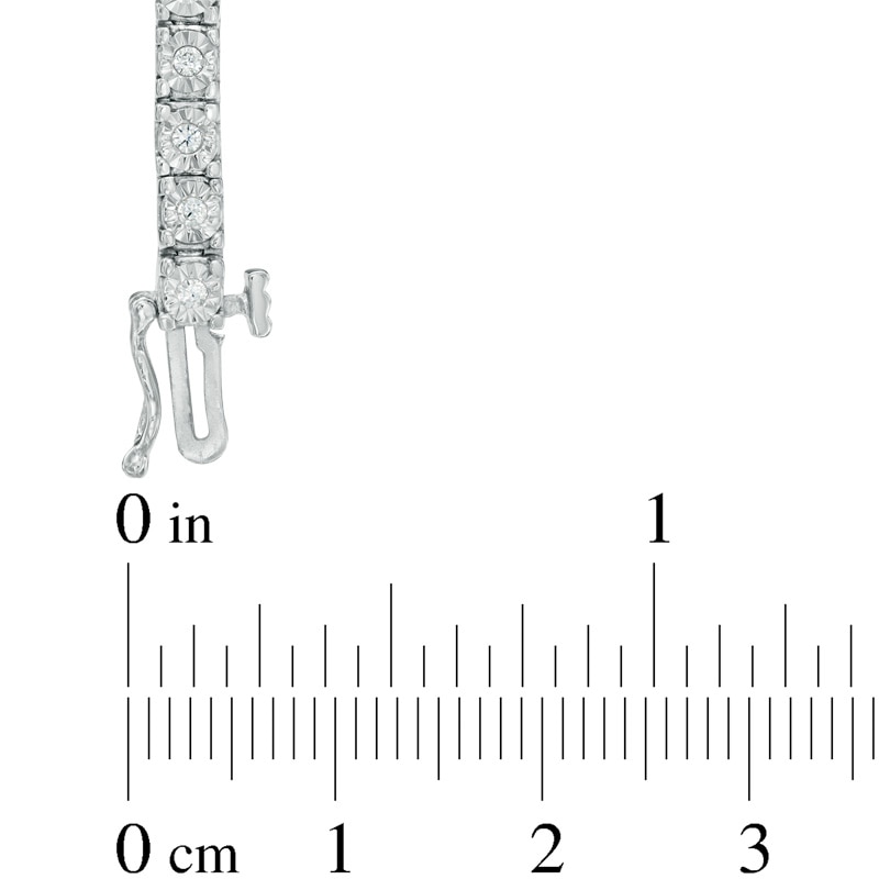 Main Image 2 of 0.50 CT. T.W. Diamond Tennis Bracelet in Sterling Silver - 7.25"
