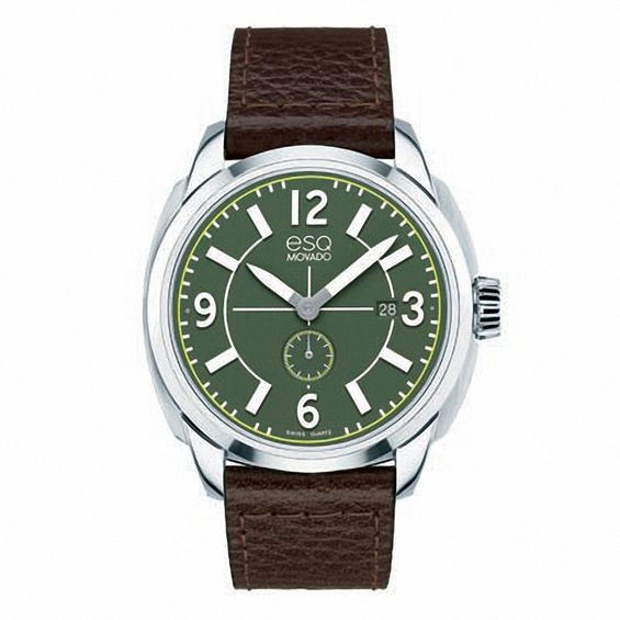 Men's ESQ Movado Excel Strap Watch with Green Dial (Model: 07301408