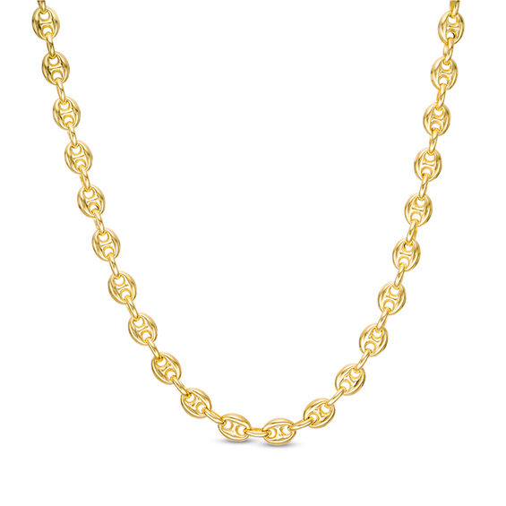 Men's 4.7mm Puffed Mariner Chain Necklace in Hollow 14K Gold - 24"
