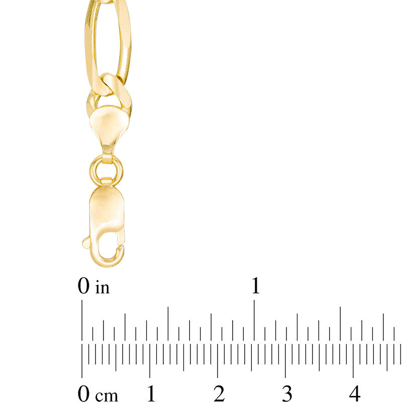 Men's 7.0mm Figaro Chain Bracelet in Solid 14K Gold - 8.5"