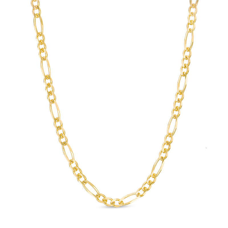 Men's 3.1mm Figaro Chain Necklace in Solid 14K Gold - 22"|Peoples Jewellers