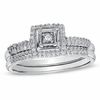 Thumbnail Image 0 of 0.34 CT. T.W. Diamond Square Frame Bridal Set in 10K White Gold