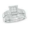 Thumbnail Image 1 of 0.20 CT. T.W. Diamond Square Frame Bridal Set in 10K White Gold