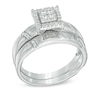 Thumbnail Image 2 of 0.20 CT. T.W. Diamond Square Frame Bridal Set in 10K White Gold
