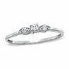 Thumbnail Image 0 of 0.10 CT. T.W. Diamond Three Stone Ring in 10K White Gold