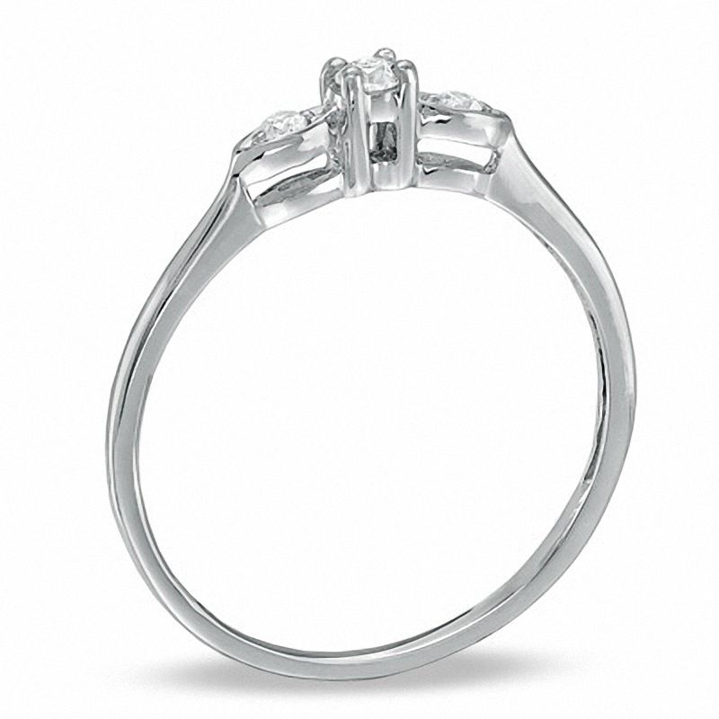 0.10 CT. T.W. Diamond Three Stone Ring in 10K White Gold|Peoples Jewellers