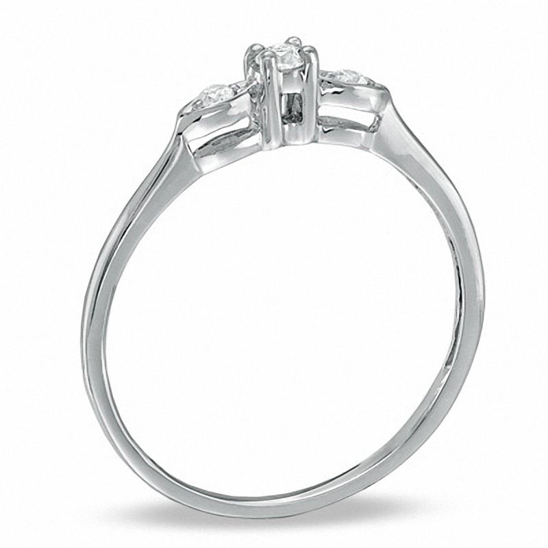 0.10 CT. T.W. Diamond Three Stone Ring in 10K White Gold