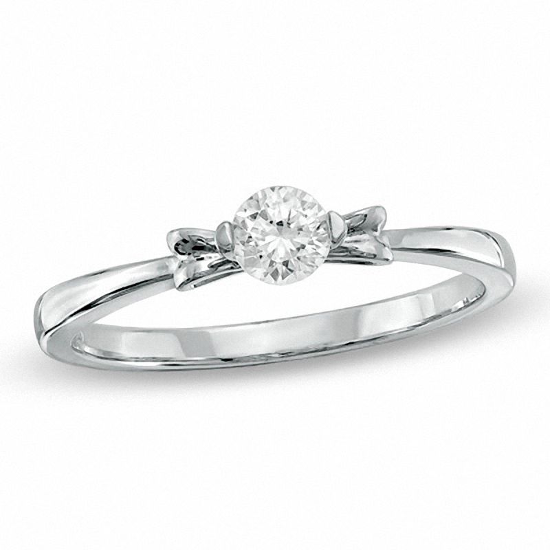 0.25 CT. Diamond Solitaire Promise Ring in 10K White Gold