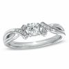 Thumbnail Image 0 of 0.20 CT. T.W. Diamond Ribbon Promise Ring in 10K White Gold