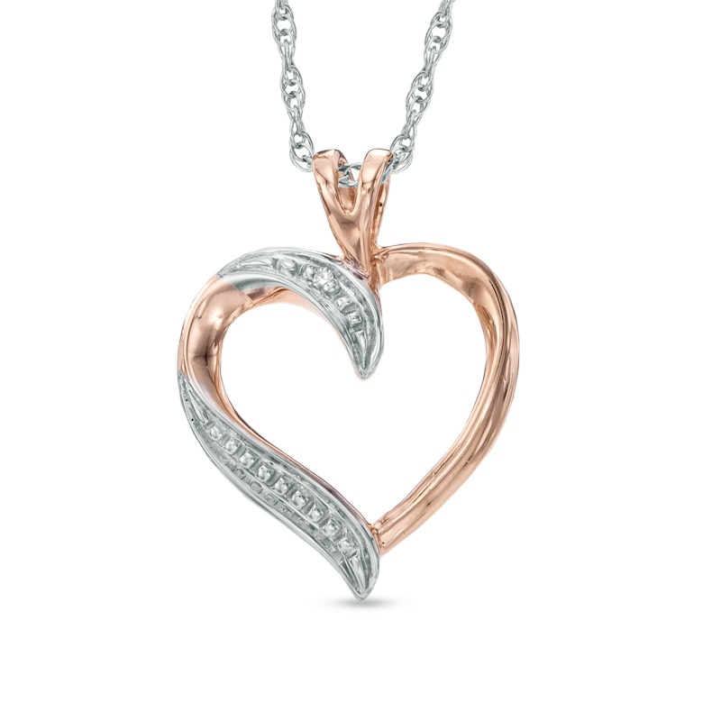 Diamond Accent Heart Pendant in 10K Rose Gold|Peoples Jewellers