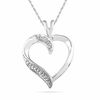 Thumbnail Image 0 of Diamond Accent Heart Pendant in 10K White Gold