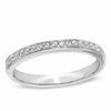 Thumbnail Image 0 of Ladies' 0.12 CT. T.W. Diamond Wedding Band in 10K White Gold